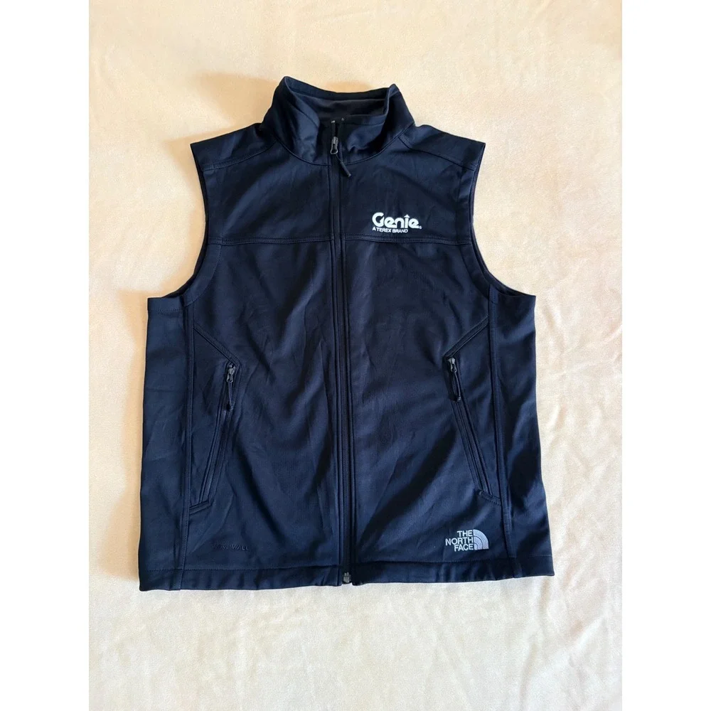The North Face Mens WindWall Softshell Vest Black Genie Logo Size Medium